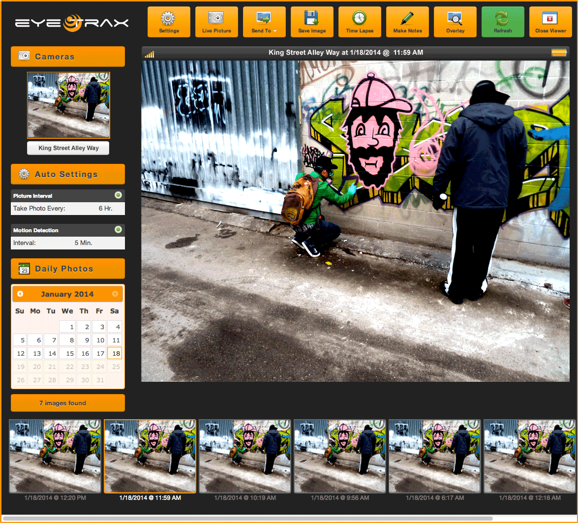 Eyetrax solar powered camera interface